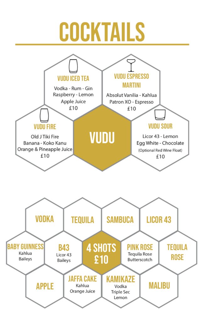 vudu york drinks menu spirits